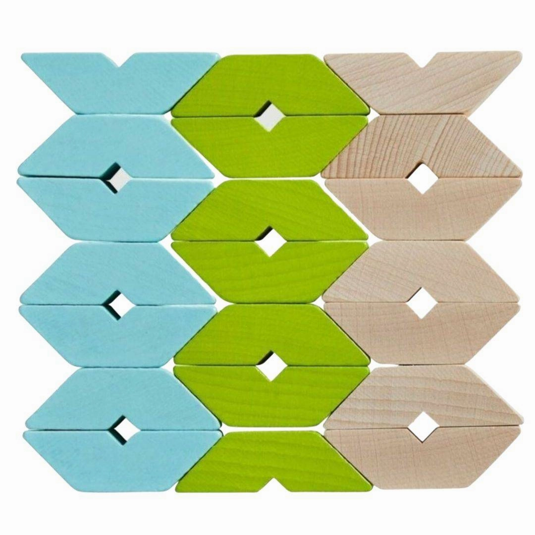 Wooden V-Shaped Building Blocks Set Home learning tools Little creators