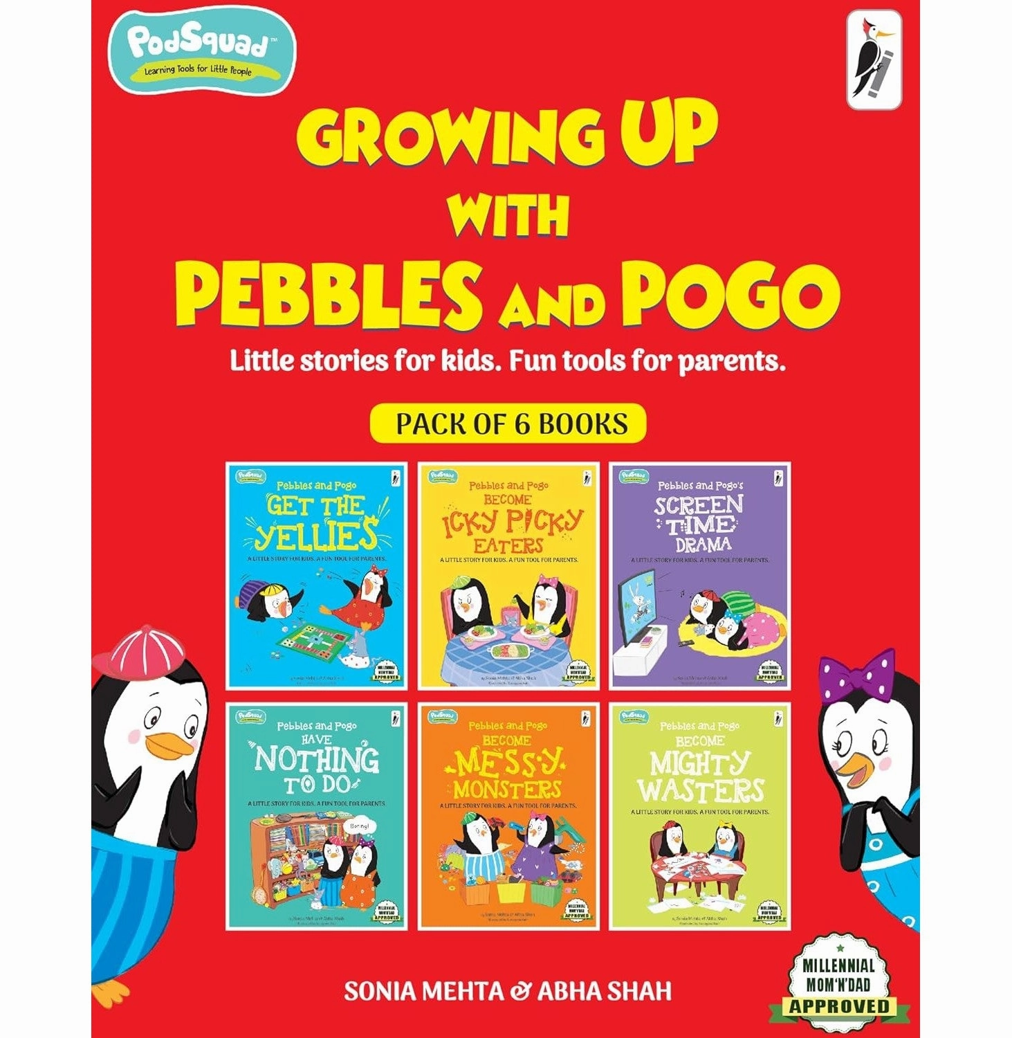 Tiny thinkers Growth tools Growing Up With Pebbles And Pogo (6 Volume Box Set) [Paperback] Woodpecker Books; Sonia Mehta; Abha Shah And Wilco International Llp