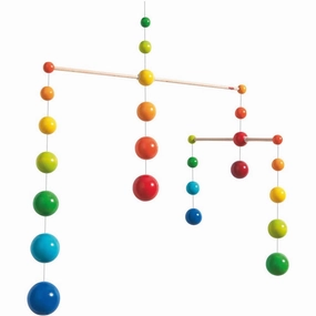 Happy hands Smart kids gear Rainbow Balls - Wooden Mobile