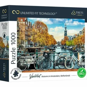 Trefl Prime Uft 1000-Piece Puzzle C Autumn In Amsterdam, Netherlands Smart kids gear Learning fun