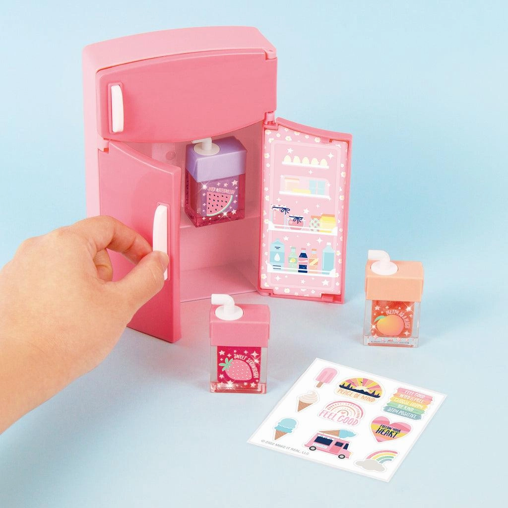 Exploration made fun Make It Real 3C4G Mini Fridge Lip Gloss Set With Stickers