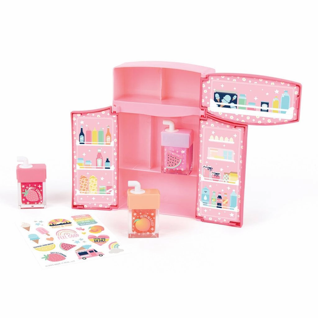 Active learners Make It Real 3C4G Mini Fridge Lip Gloss Set With Stickers