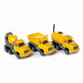 Plasto Yellow Construction Set Small 26 Cm - 3 Vehicles Assorted Learning tools Nurturing minds