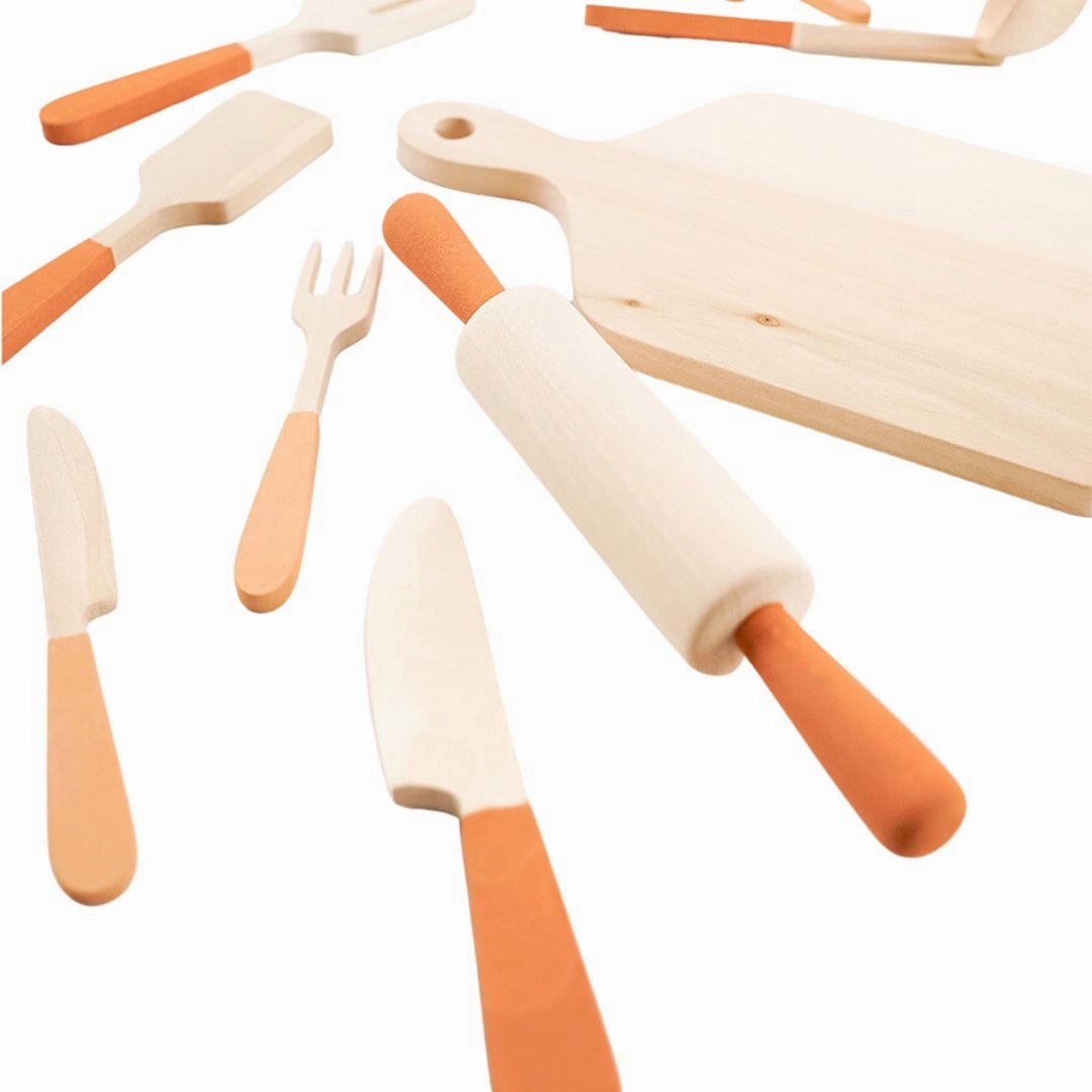 Wooden Kitchen Utensil Set Little creators