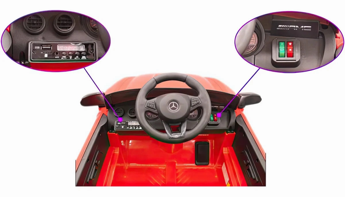 Nurturing minds Happy hands Mercedes-Benz Amg Gtr 6V Battery Ride-On Car - Red