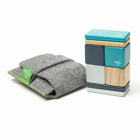 Pocket Pouch Wooden Magnetic Blocks - Blues Mini makers