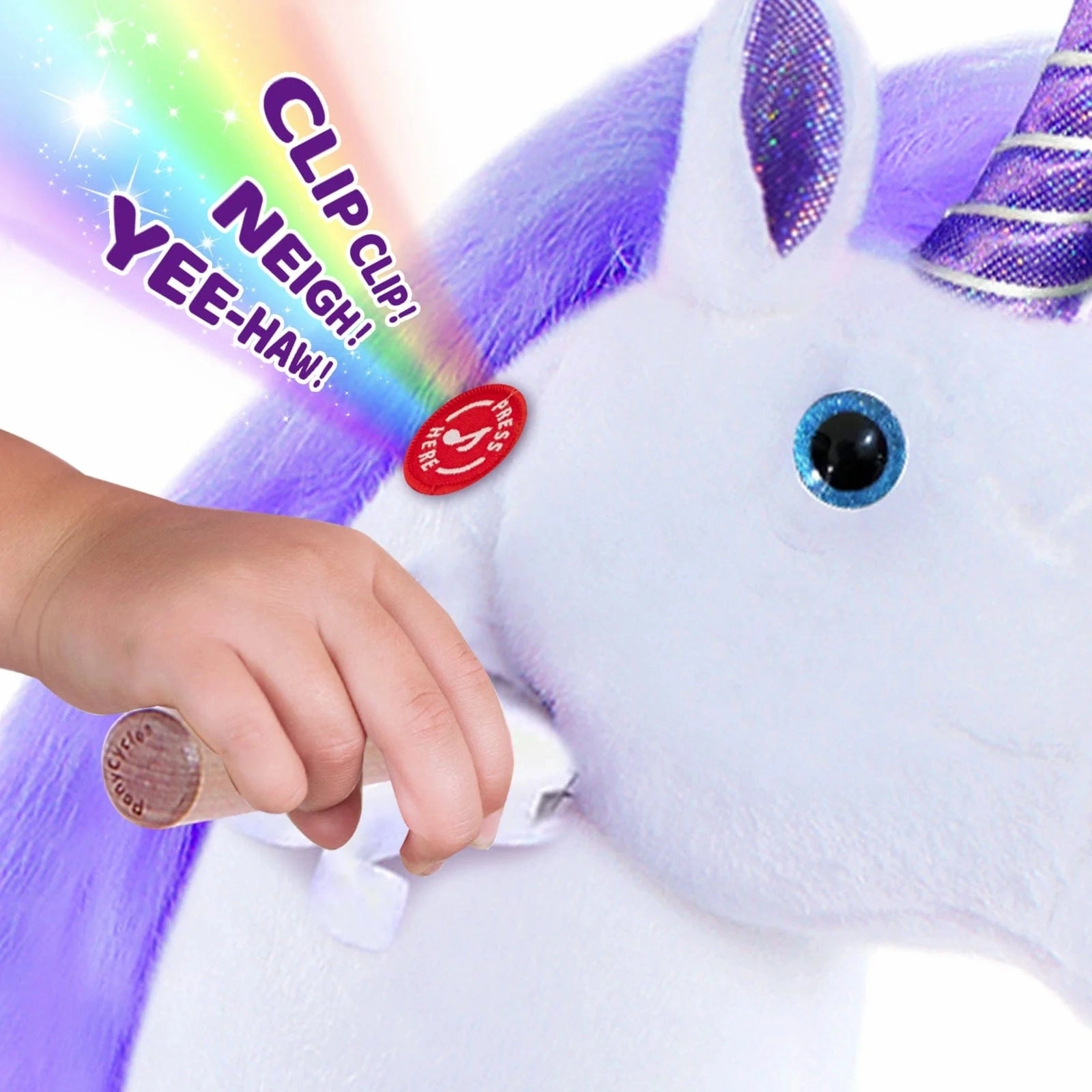 Ponycycle Mechanically Walking Ride-On Purple Unicorn Little adventures