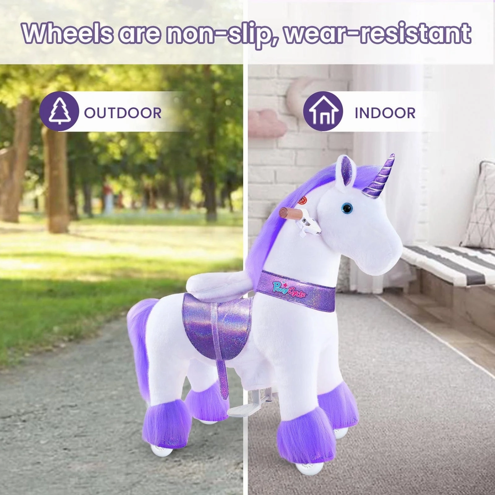 Ponycycle Mechanically Walking Ride-On Purple Unicorn Inspiring creativity