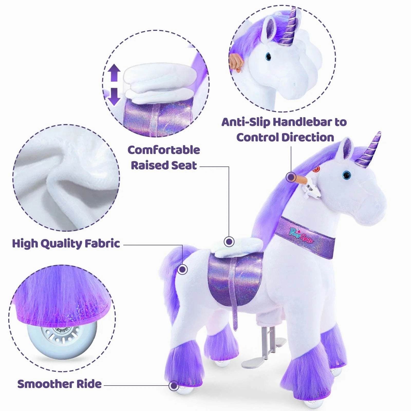 Creative kids Ponycycle Mechanically Walking Ride-On Purple Unicorn
