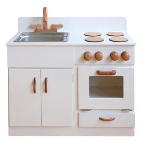 Classic Wooden Play Kitchen - White Tools for tiny thinkers