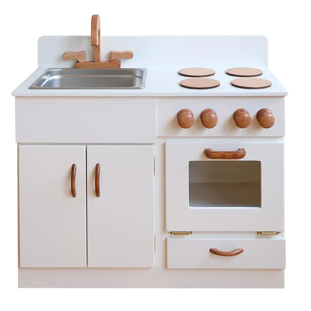 Classic Wooden Play Kitchen - White Tools for tiny thinkers