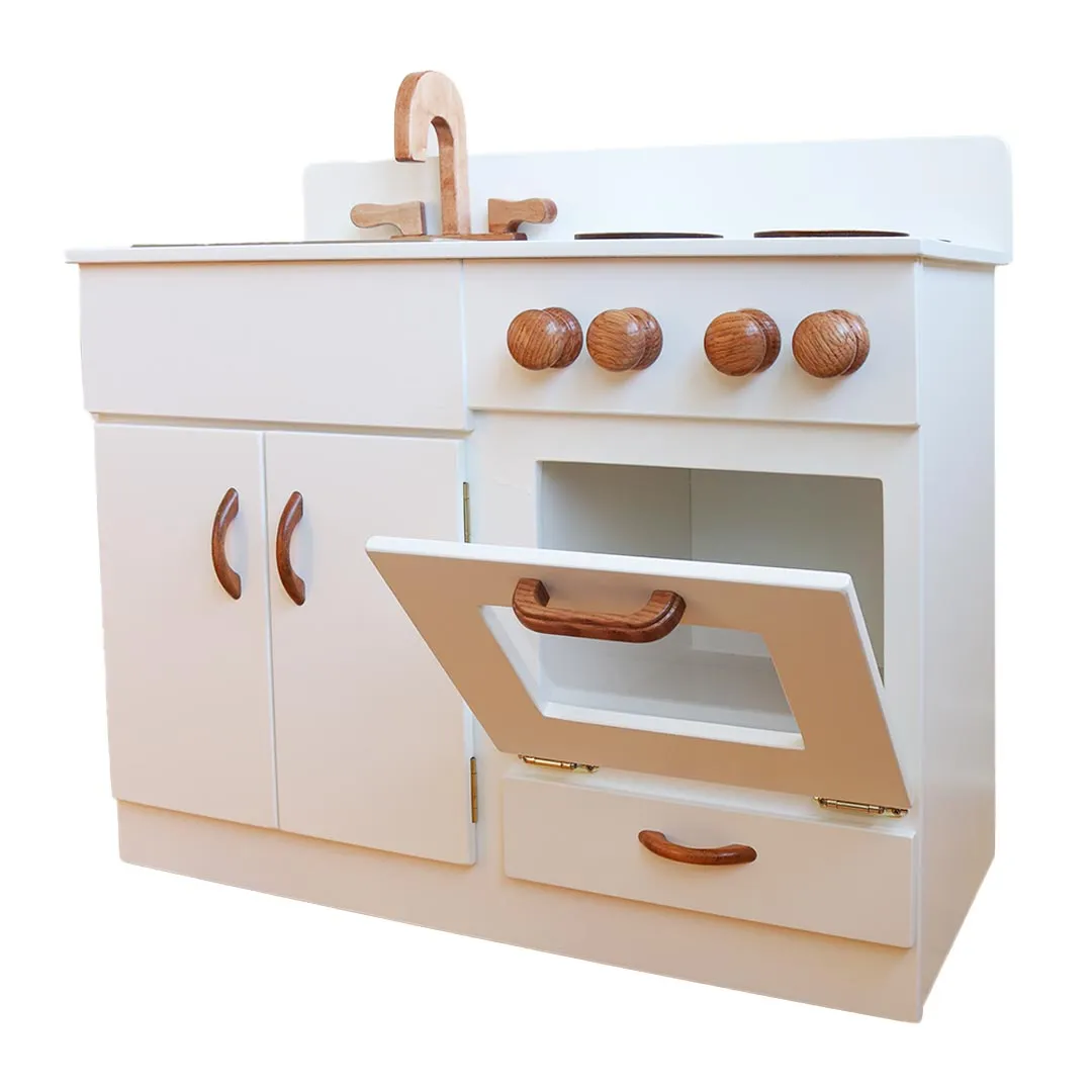 Classic Wooden Play Kitchen - White Curious minds Inspiring creativity