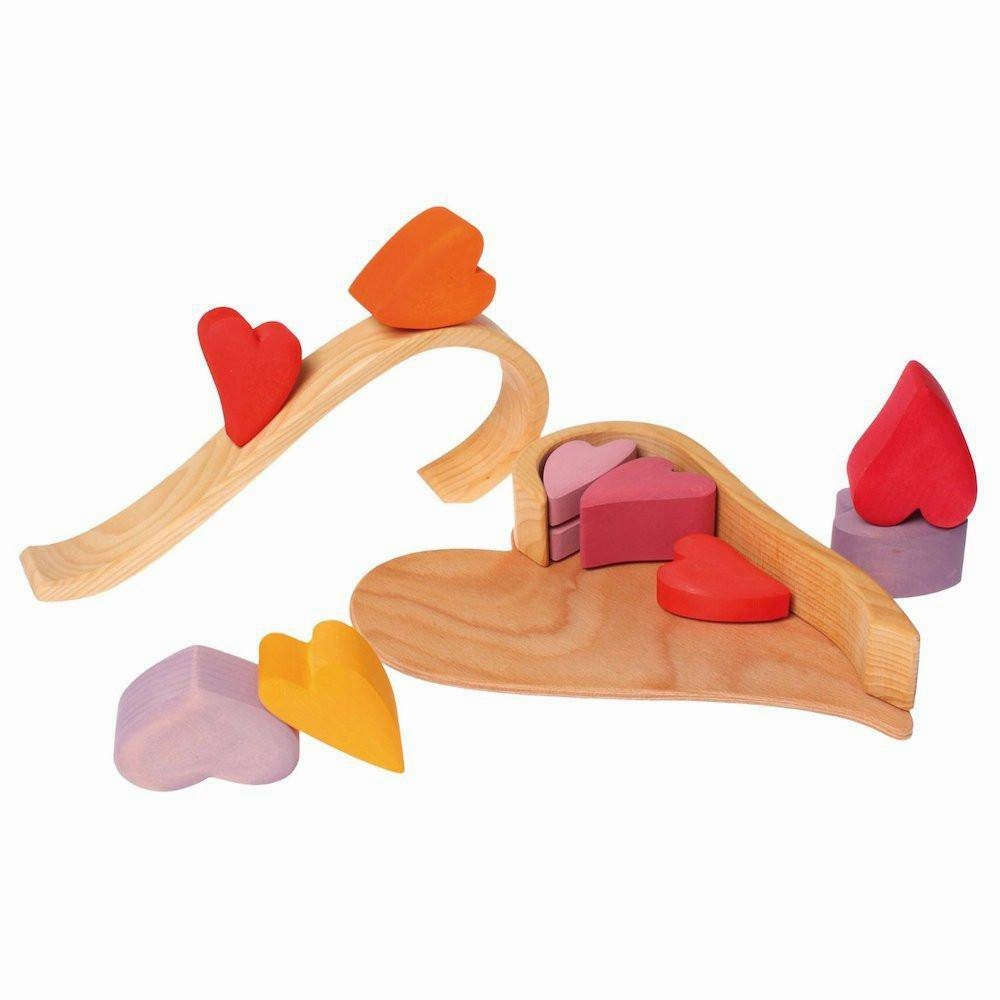 Wooden Heart Blocks - Red Creative kids