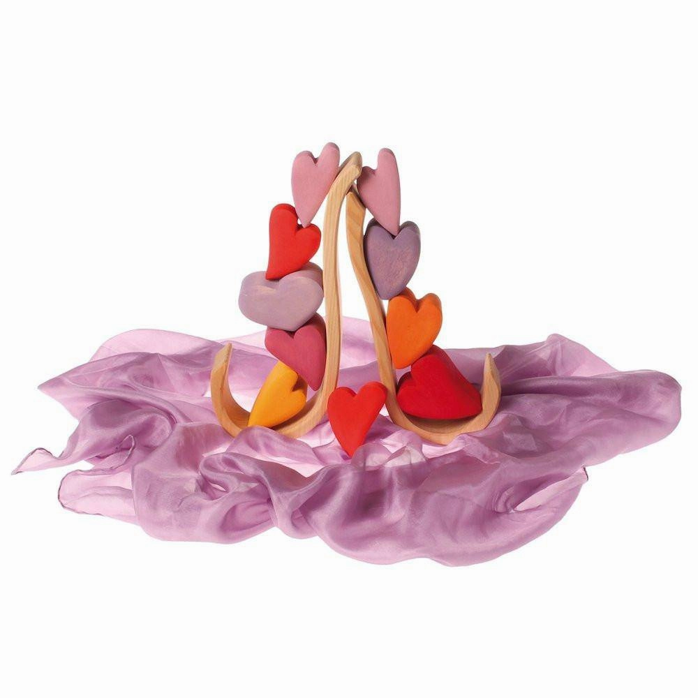 Young learners Quiet play for growing minds Wooden Heart Blocks - Red