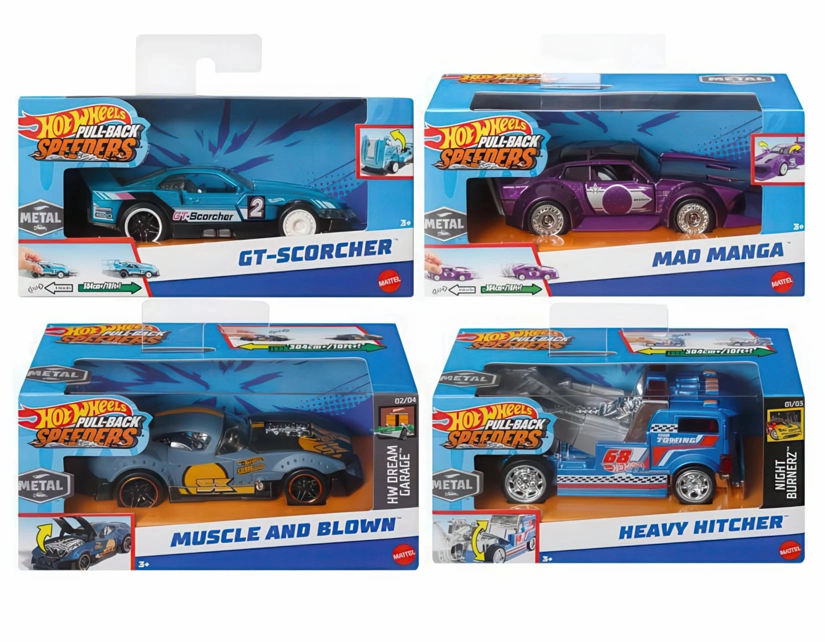 Hot Wheels Pull-Back Speeders Toy Car - Assortment Playroom adventures begin here Kids discovery tools