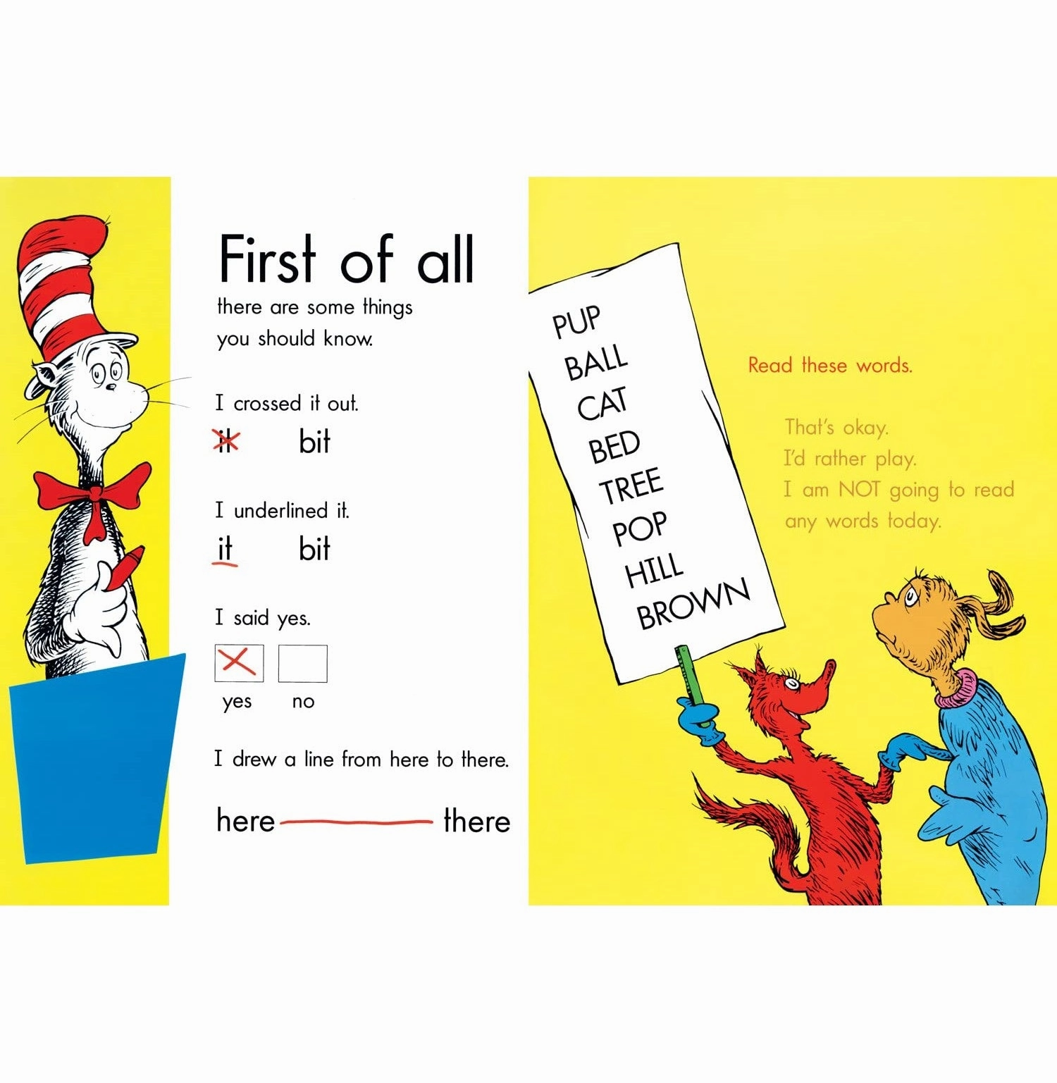 Fun for curious minds Quiet play for growing minds I Am Not Going To Read Any Words Today ?Learn With Dr. Seuss Seuss Dr.