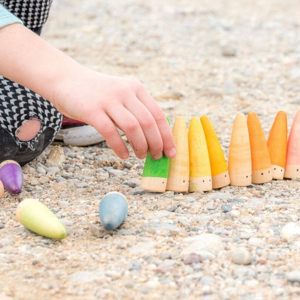 Inspiring creativity Stick Gnomes - Set Of 18 Wooden Toy Figures