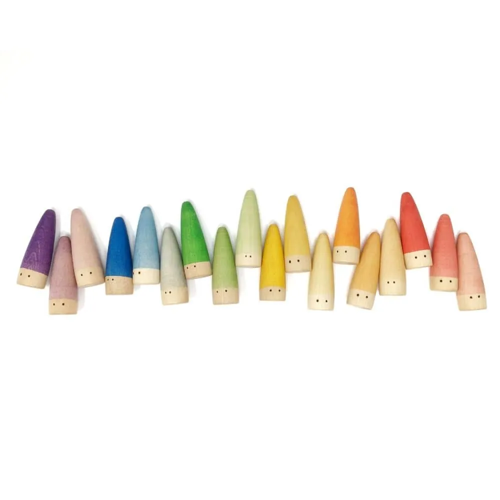 Stick Gnomes - Set Of 18 Wooden Toy Figures Mini makers Exploration made fun