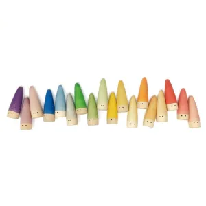 Stick Gnomes - Set Of 18 Wooden Toy Figures Mini makers Exploration made fun