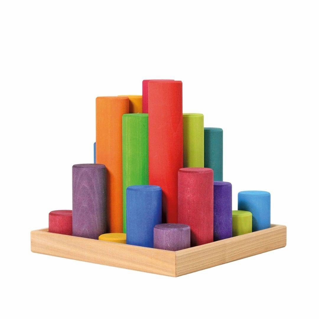 Preschool minds Brain boosters Large Wooden Building Rollers - Assorted Colors
