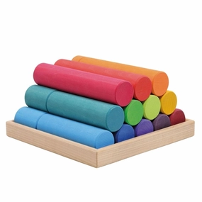 Large Wooden Building Rollers - Assorted Colors Parent-approved learning
