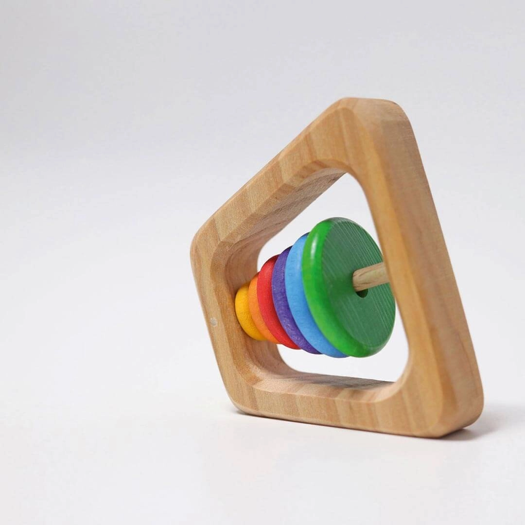 Engaging young minds Little builders Wooden Rainbow Pyramid Rattle
