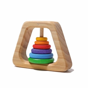 Wooden Rainbow Pyramid Rattle Parent-approved learning Smart activities for young learners