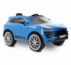 Rollplay Germany Premium Porsche Macan Turbo 12V Battery Ride-On Car - Blue Learn & grow