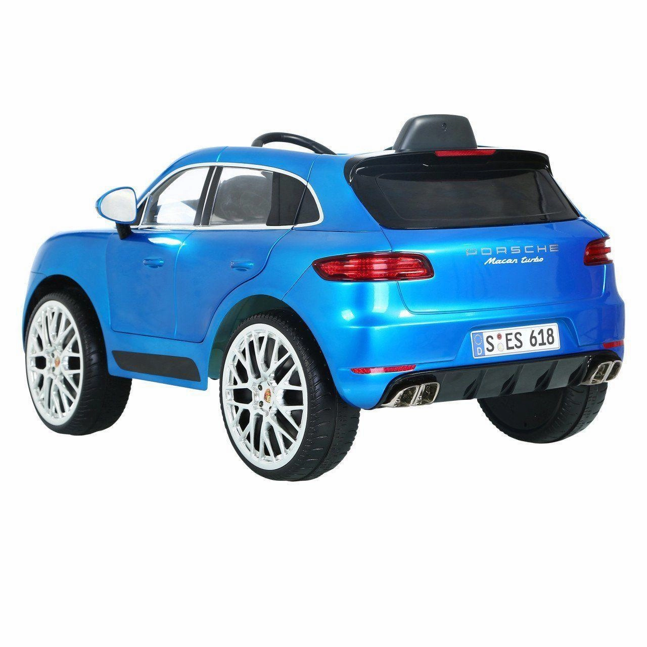 Smart activities for young learners Rollplay Germany Premium Porsche Macan Turbo 12V Battery Ride-On Car - Blue