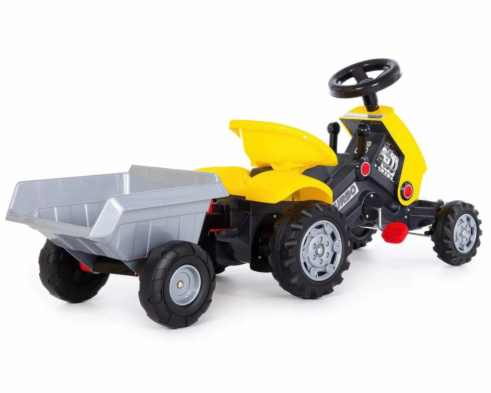 Turbo 2 Pedal Tractor And Trailer Ride-On Happy hands