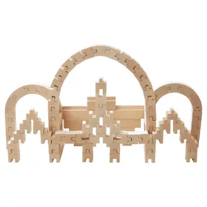 Interlocking Wooden Blocks Construction Set Inspiring creativity Enrichment activities