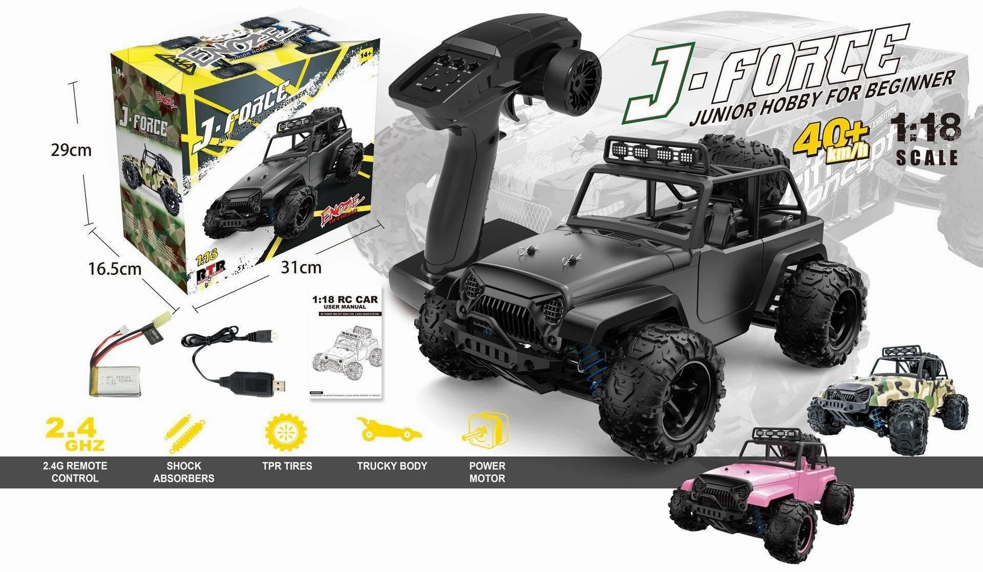 Learn at home J-Force 4Wd High-Speed Cross Country Rc Jeep