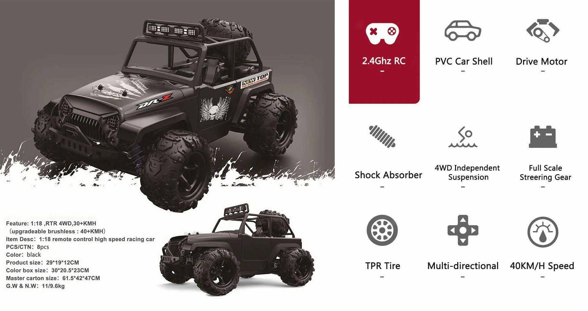 J-Force 4Wd High-Speed Cross Country Rc Jeep Skill-building tools