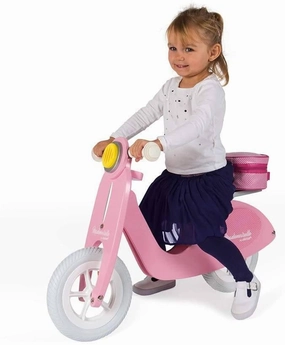 Janod - Mademoiselle Pink Wooden Retro Scooter Balance Bike Growing minds
