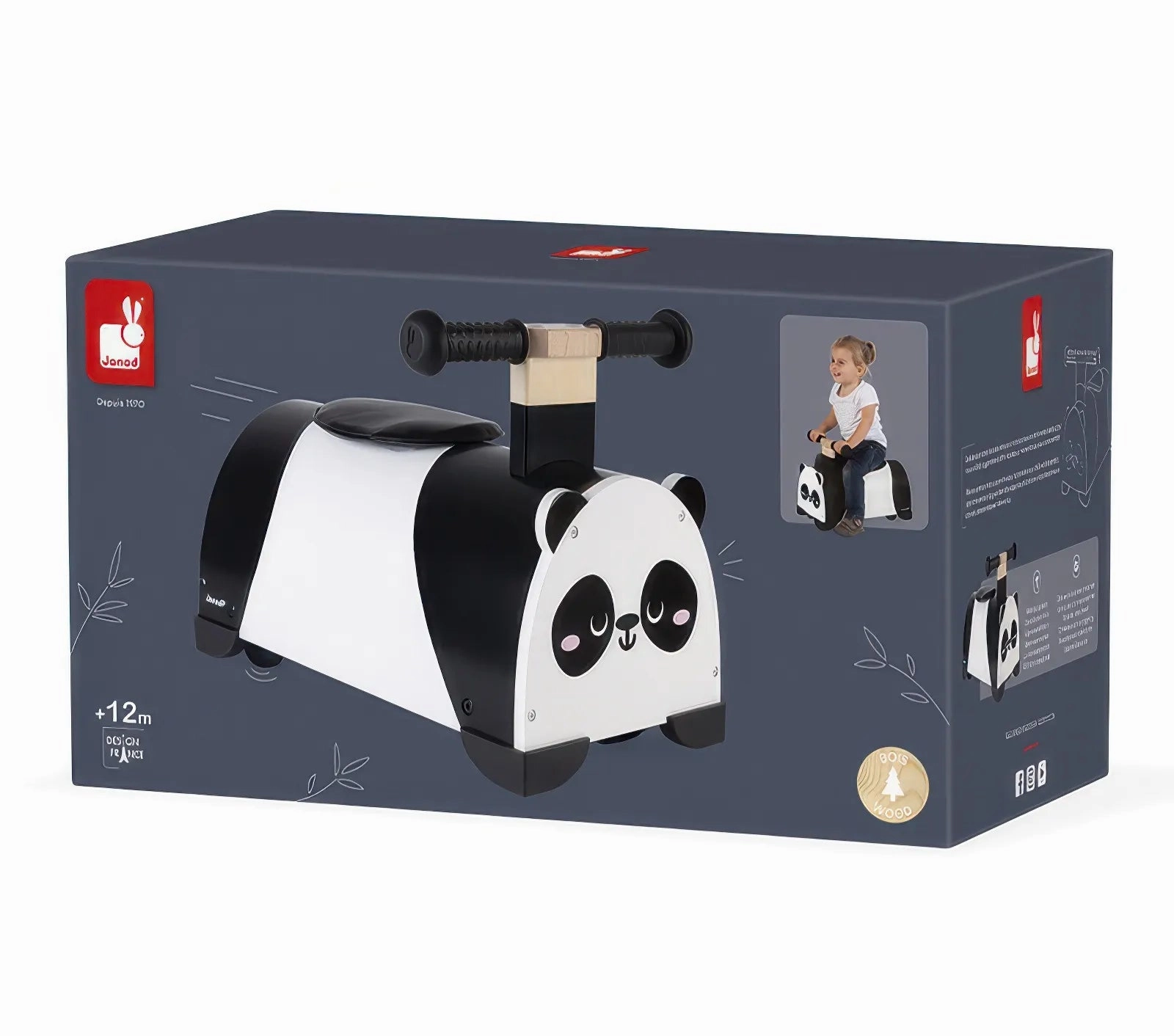 Janod Panda Wooden Ride-On Educational fun Kids essentials