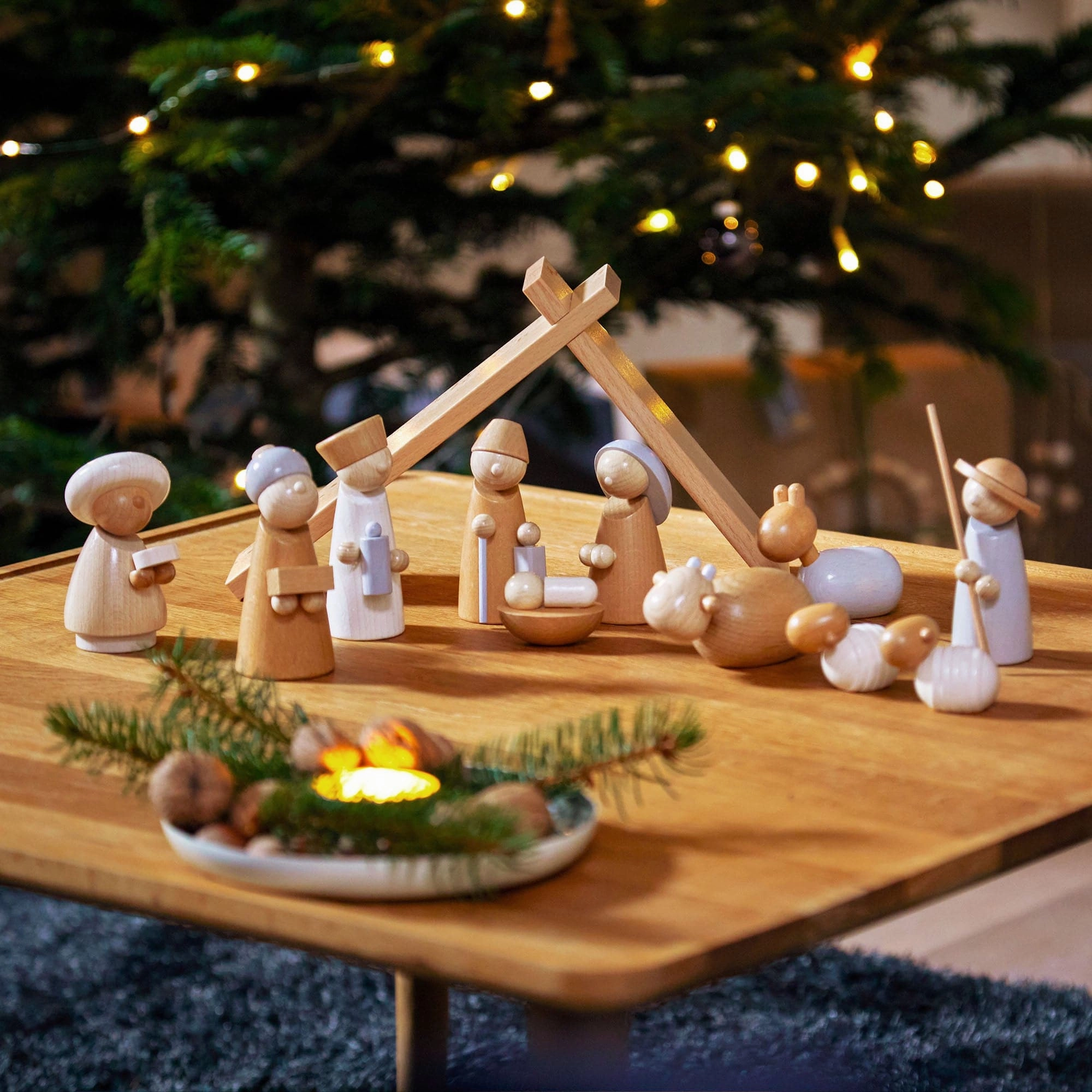 Growing minds Natural Wood Nativity Set