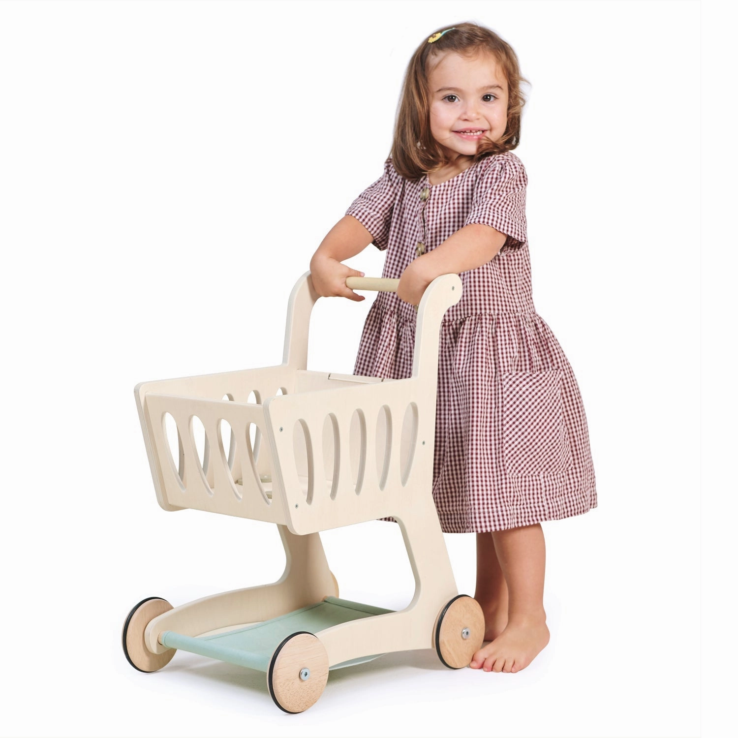 Smart & fun Thoughtful learning Wooden Shopping Cart