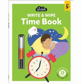 Early learning Kid-centered learning Junior Explorers Write And Wipe Time Book [Paperback] Hinkler