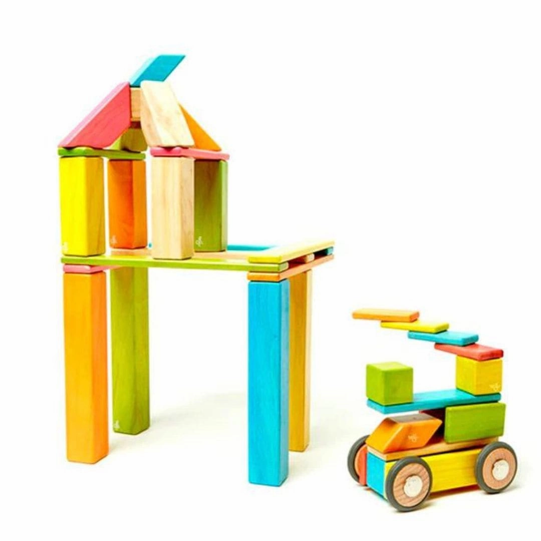Kids discovery tools Growth tools Magnetic Wooden Blocks - 42 Piece Set Tints