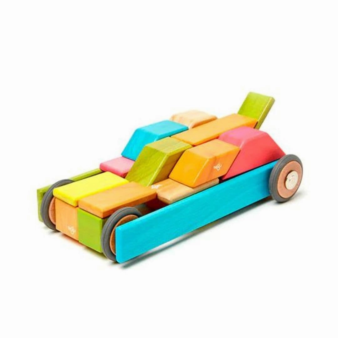 Mindful play Playful learning Magnetic Wooden Blocks - 42 Piece Set Tints
