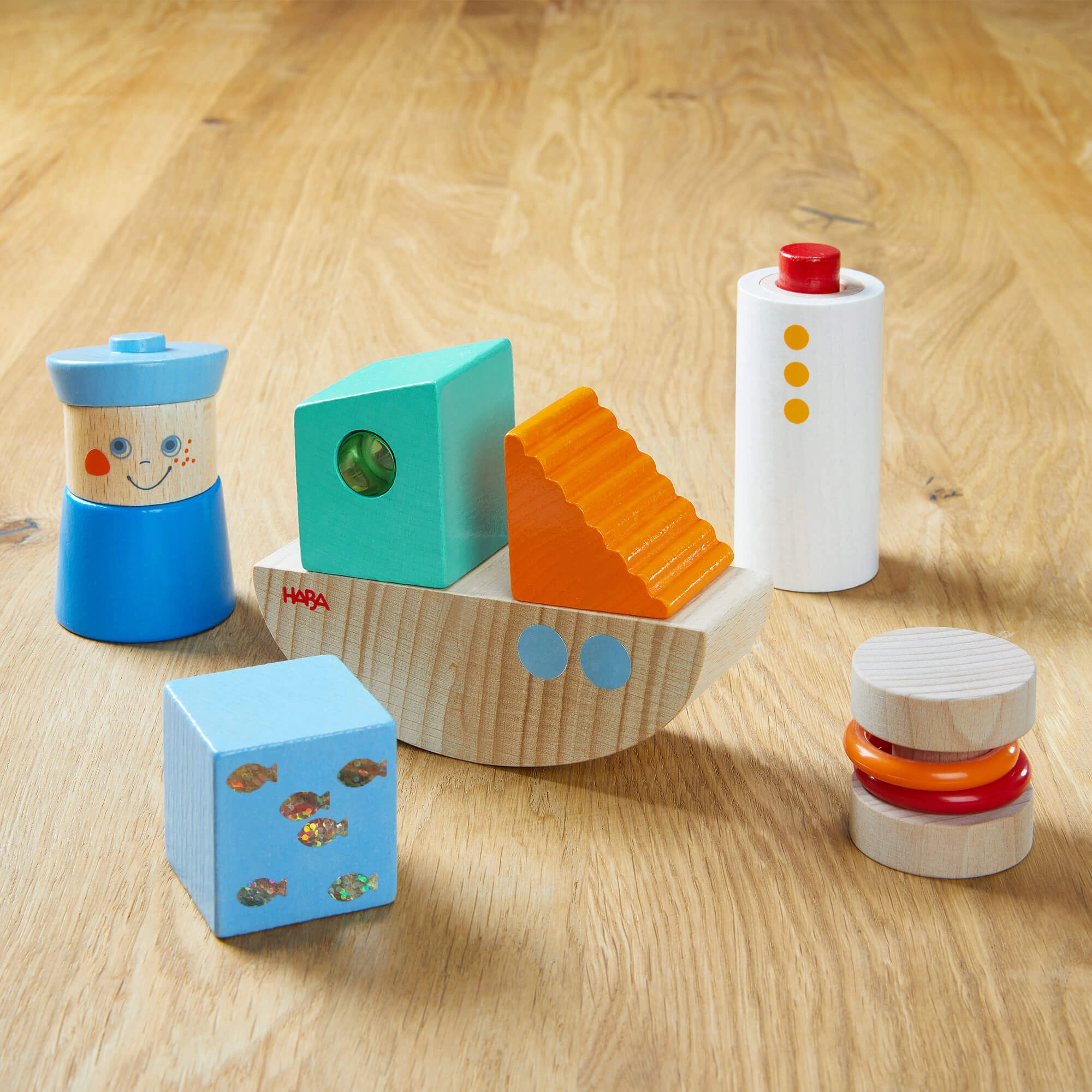 Learn at home Discovery Boat Wooden Building Blocks