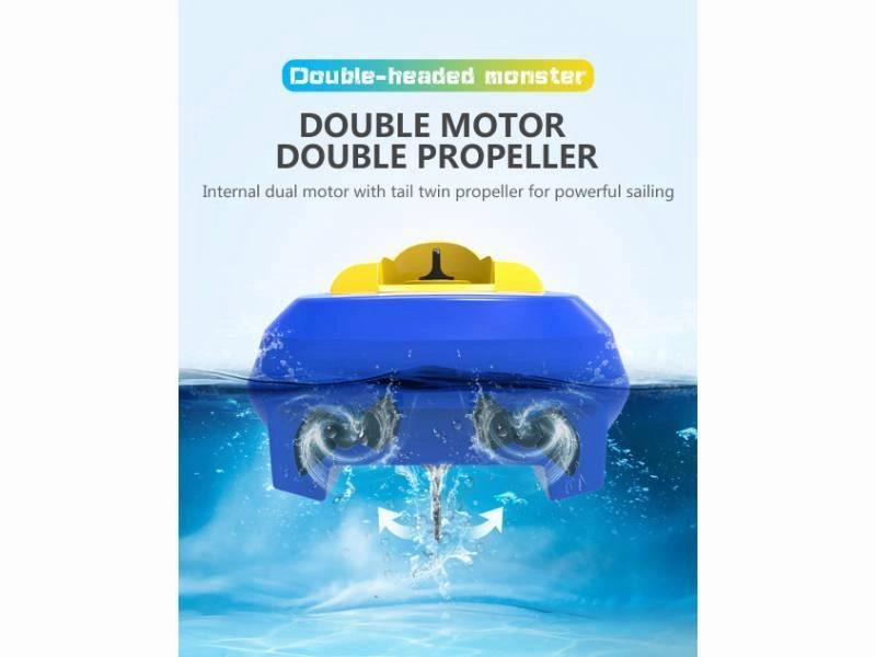Remote Controlled Rc Mini Speed Boat - Blue/Yellow Little adventures Quiet play for growing minds