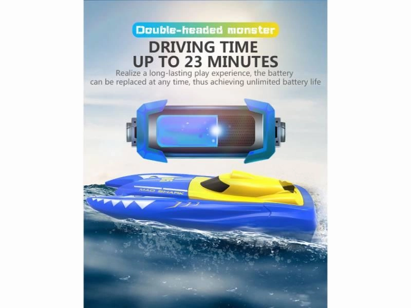 Remote Controlled Rc Mini Speed Boat - Blue/Yellow Holistic