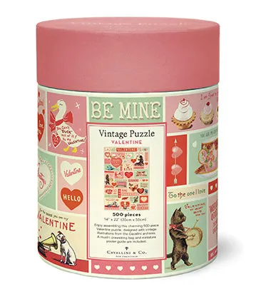 Cavallini & Co. Vintage 500 Piece Valentine Puzzle Play-based education Creative time for curious minds