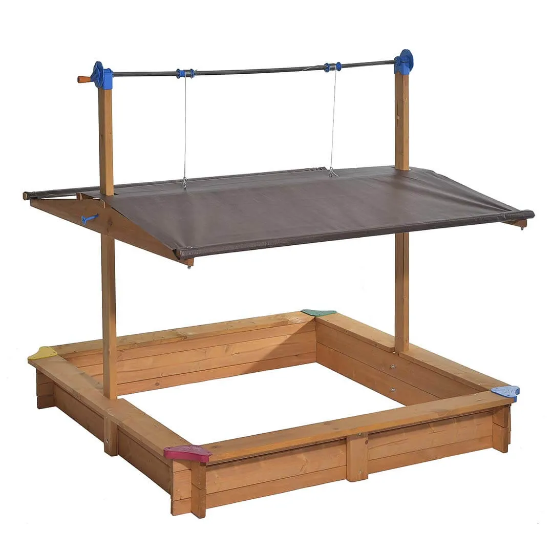 Kids Wooden Sandbox With Cover Young minds at work