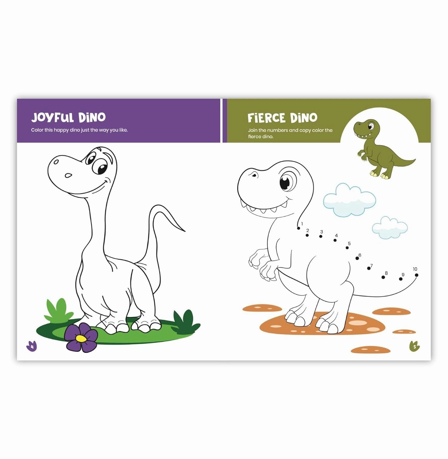 Learn at home Kids Coloring Book: Dinosaur
