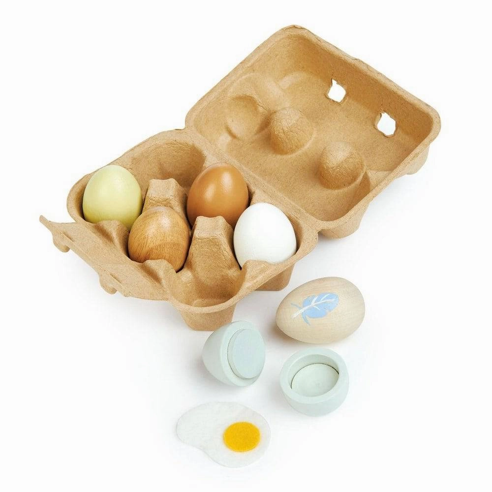 Wooden Eggs, Set Of 6 Quiet play for growing minds Brain boosters