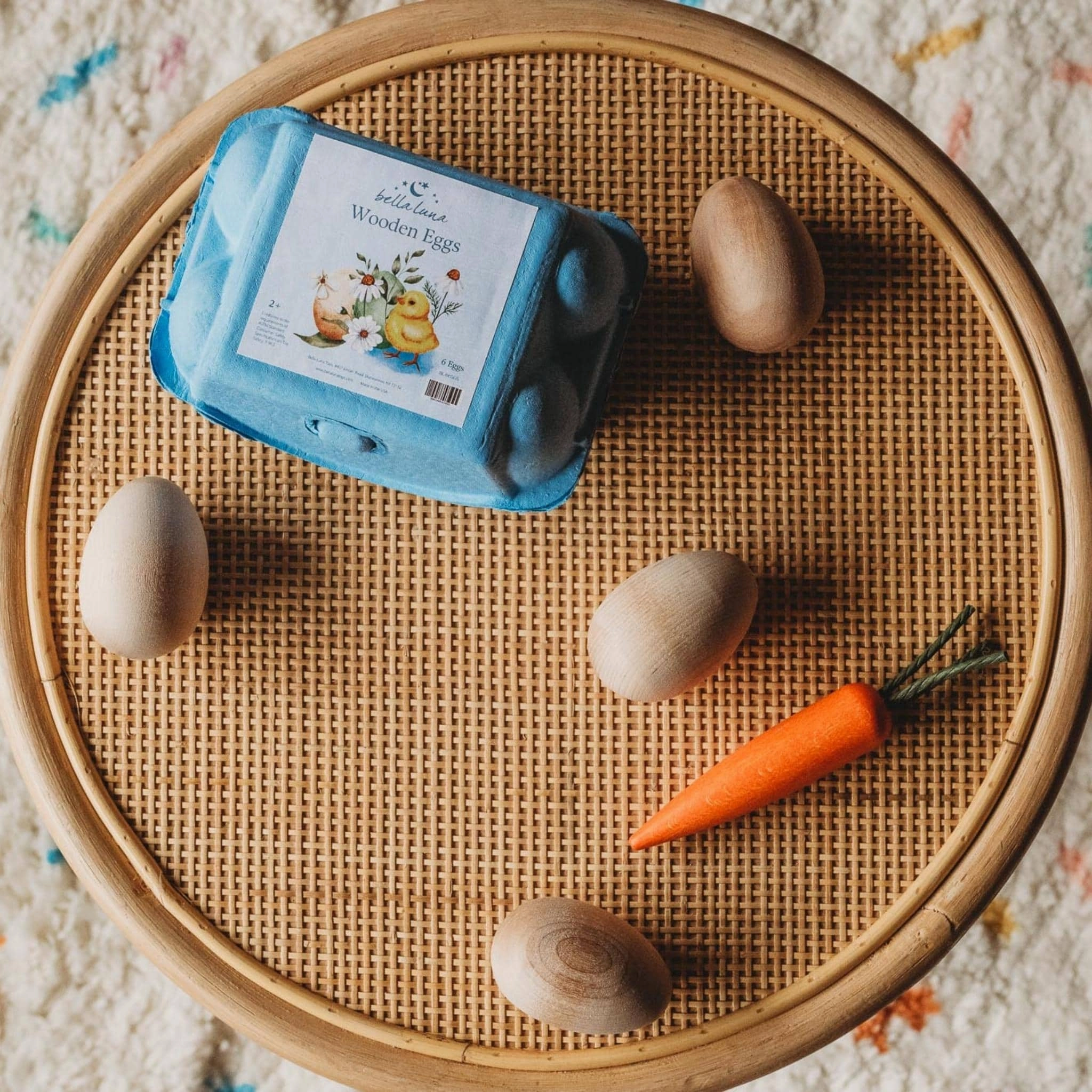 Bella Luna Wooden Toy Eggs, 6 Pack Thoughtful learning Hands-on discovery