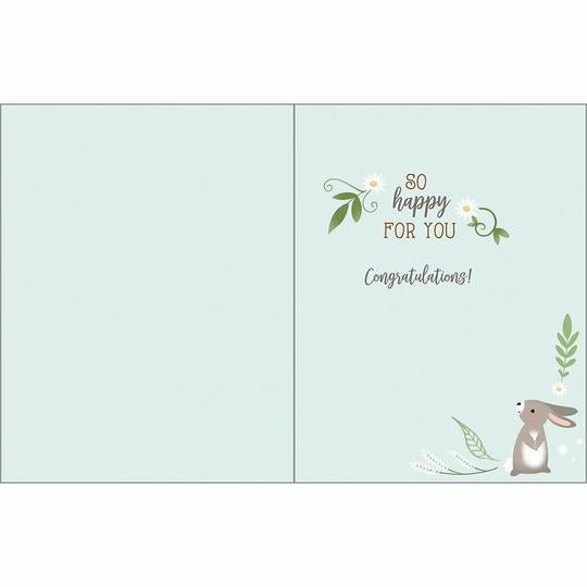Tiny thinkers Welcome Little One Rabbits Baby Card