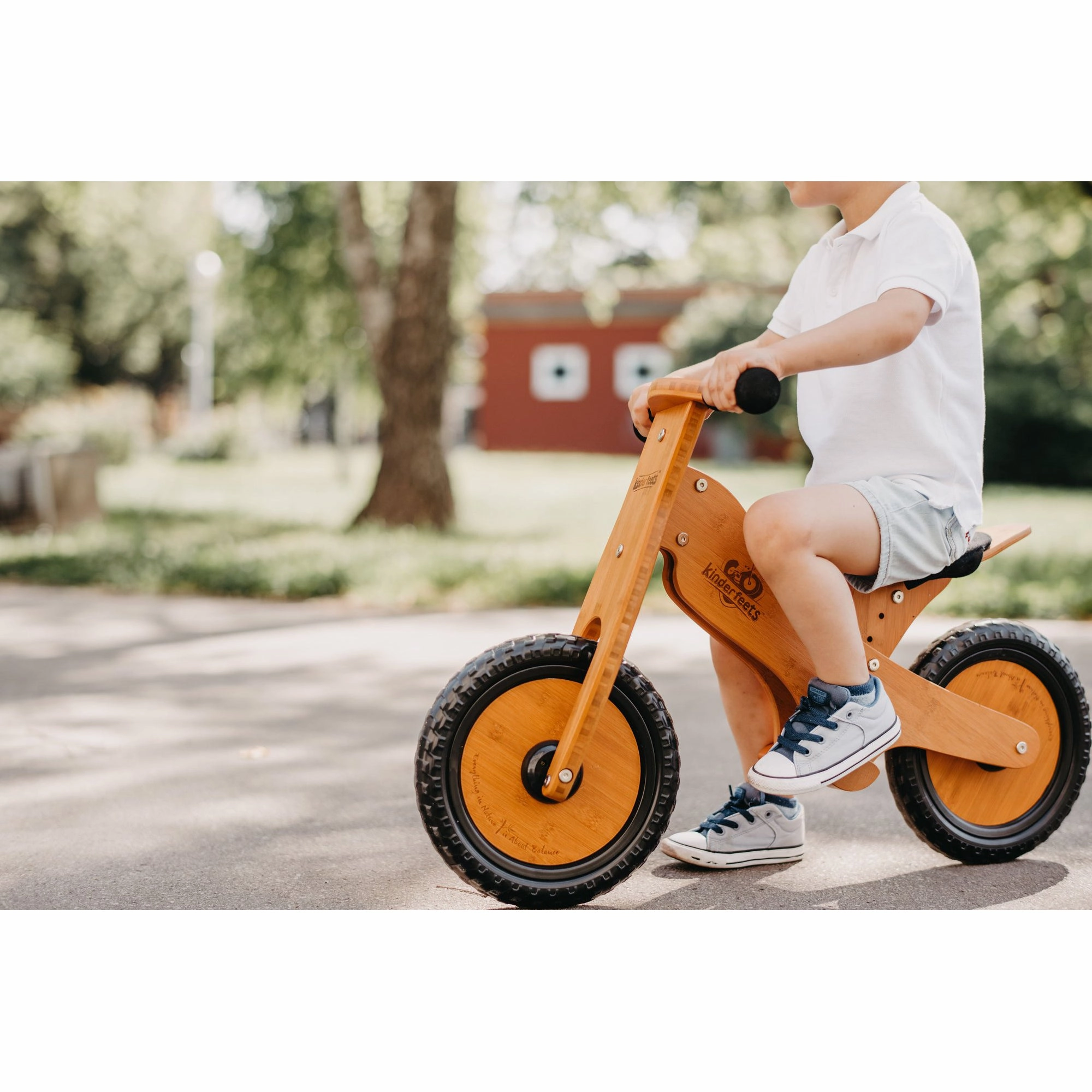 Engaging young minds Kinderfeets Balance Bike - Bamboo 84X35.6X55Cm